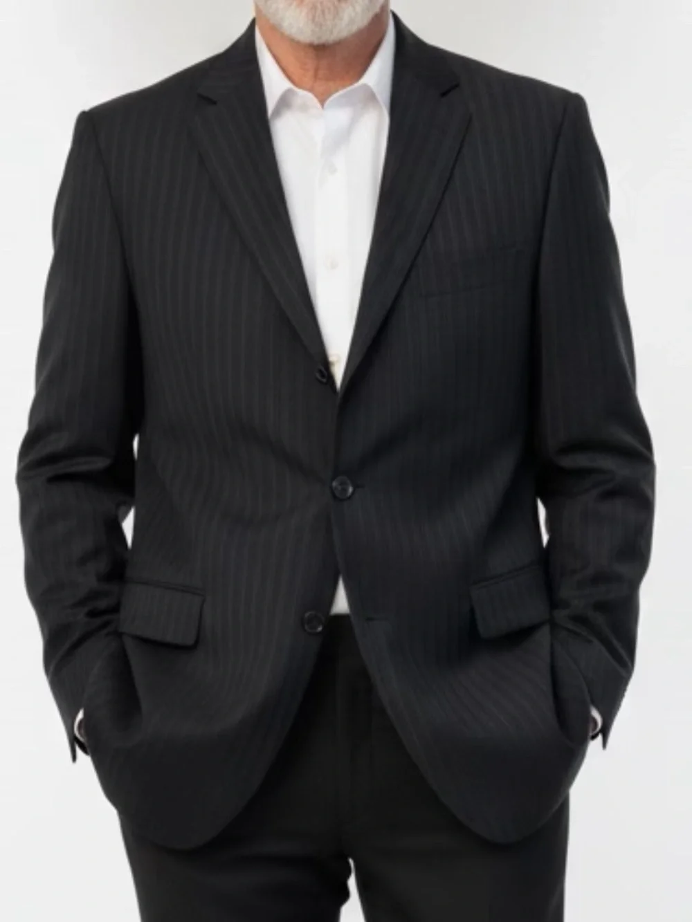 Hugo Boss Sz 44R Black Pinstripe Blazer as seen in Scorsese movie wool Y2K